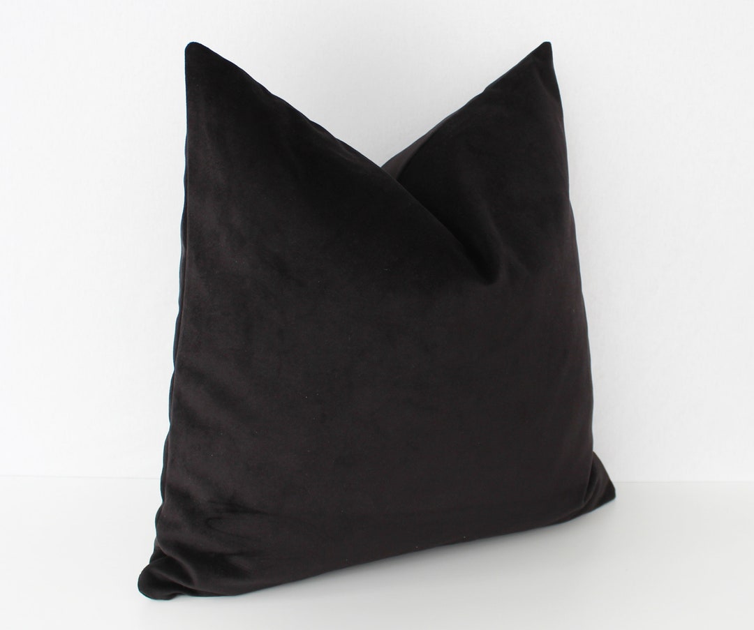 Black Velvet Pillow Cover Black Velvet Cushion Case 12x12 Etsy