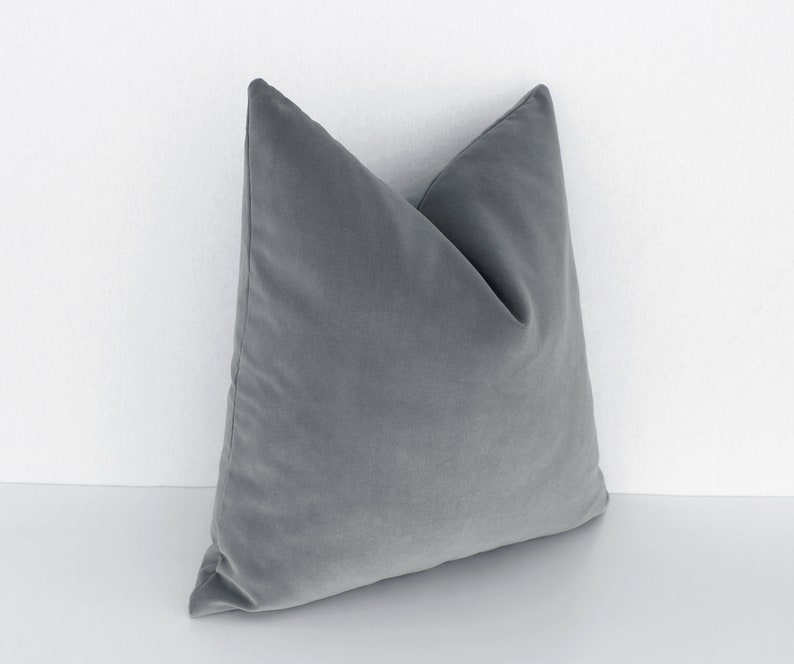Light Grey Velvet Throw Pillow Cover 14x36 Lumbar Pillow Etsy