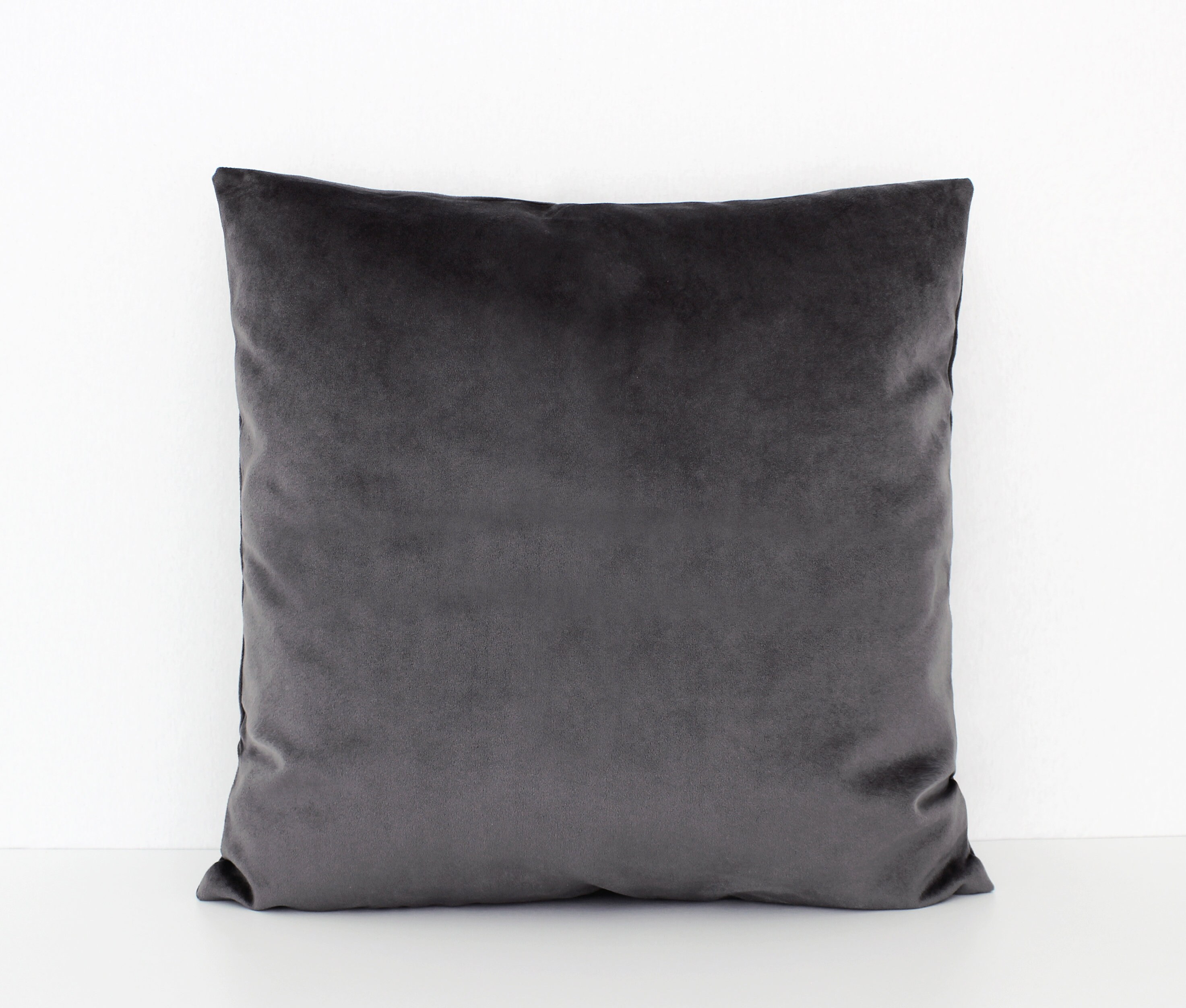 Velvet Pillow Charcoal Grey Velvet Pillow Dark Grey Pillow Etsy UK
