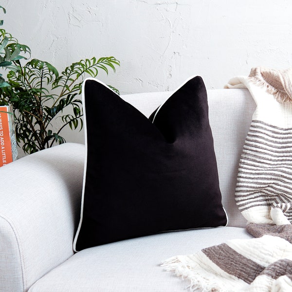 Black Velvet Throw Pillows Etsy