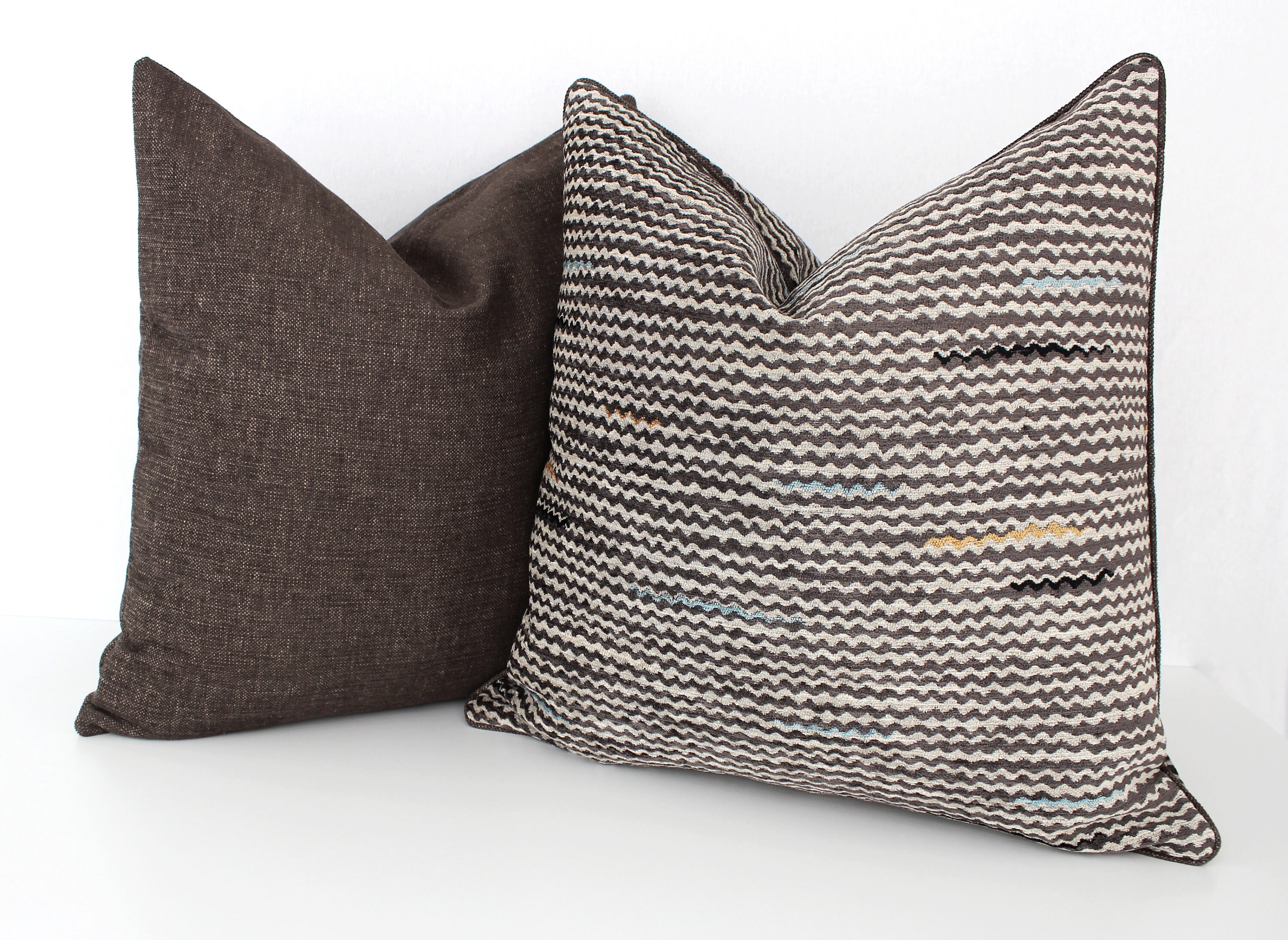 Brown Pillow Cover 22x22 Couch Pillow Pillow Cover Fall Etsy