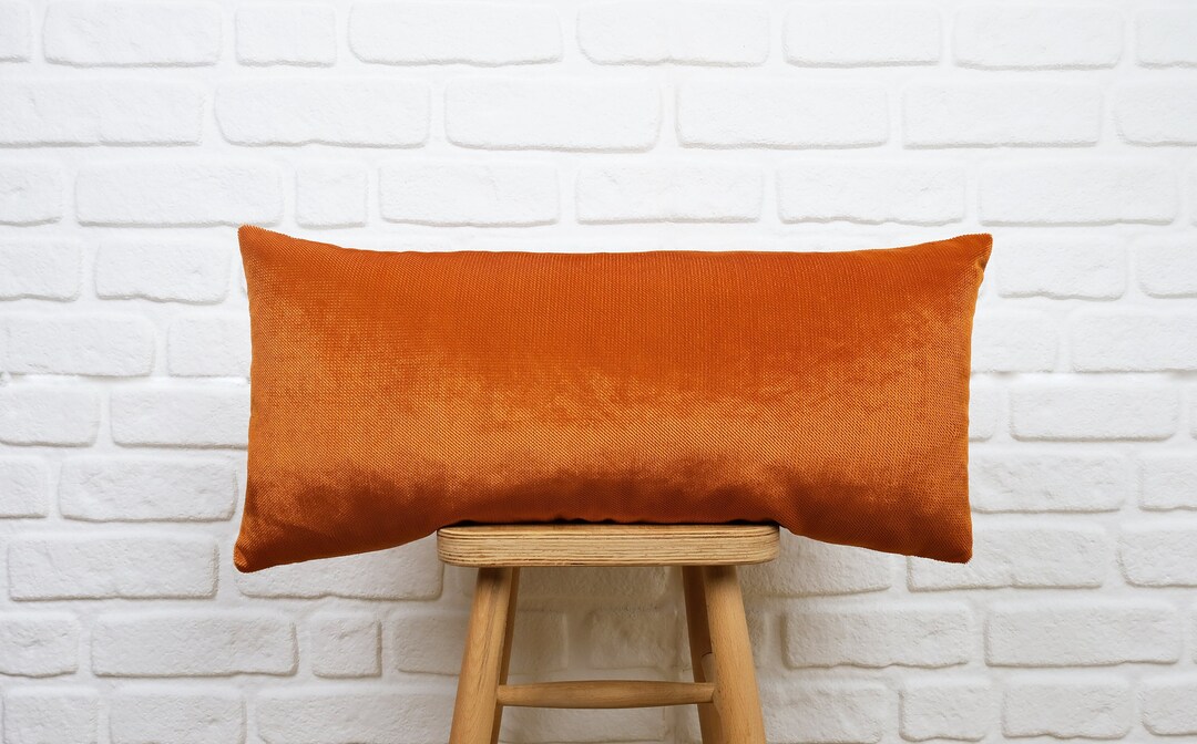 Burnt Orange Lumbar Pillow Cover Orange Lumbar Pillow Cover Etsy