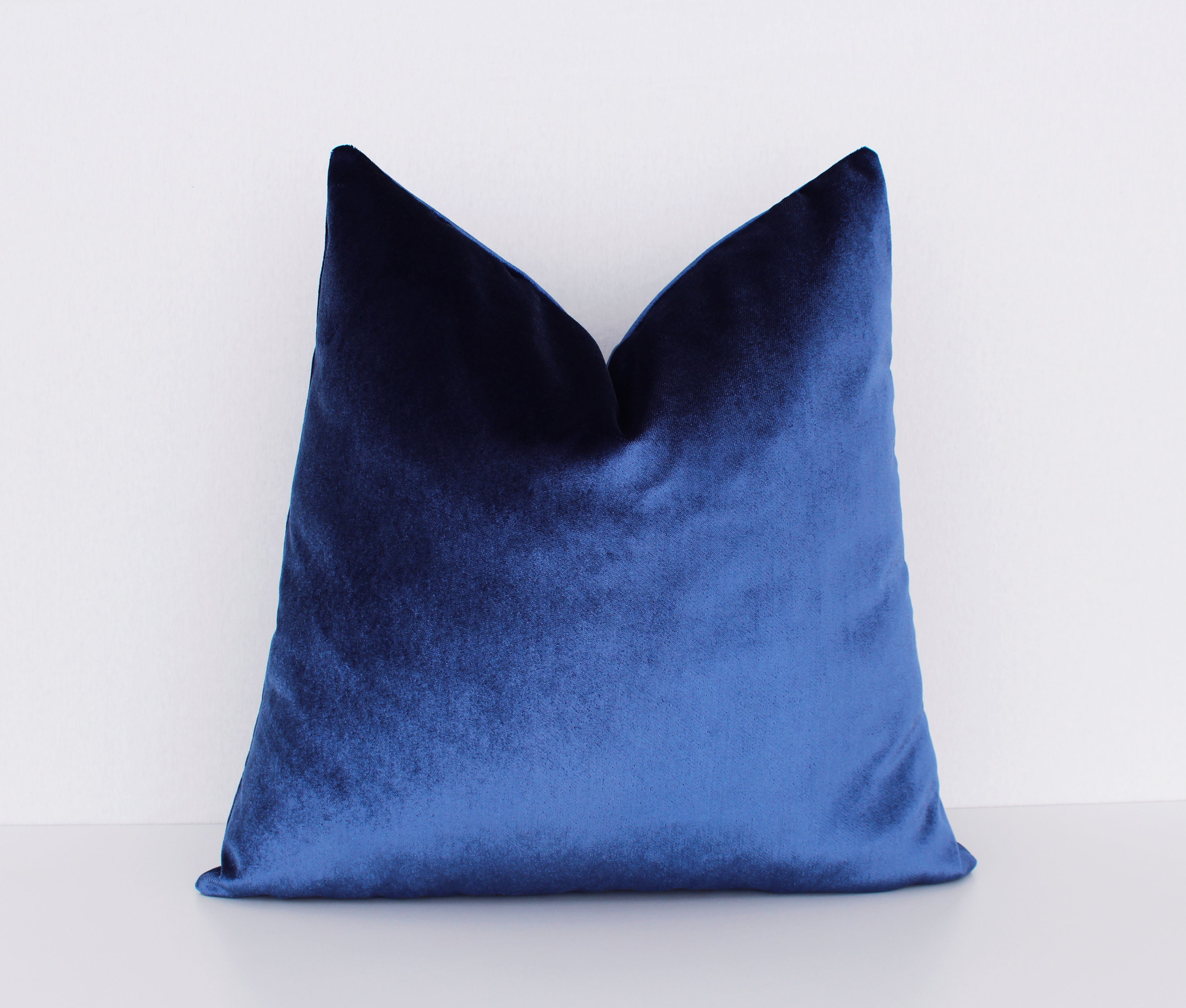Royal Blue Pillow Iridescent Navy Blue Velvet Pillow Cover Etsy