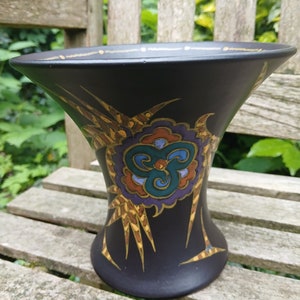 Art deco South Holland Gouda pottery vase