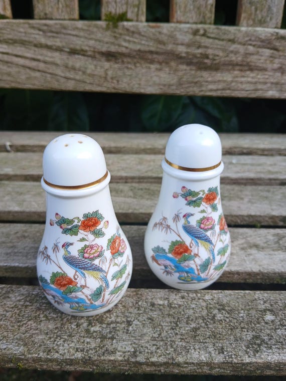 Wedgwood Bone China Kutani Crane Salt and Pepper Shakers - Etsy
