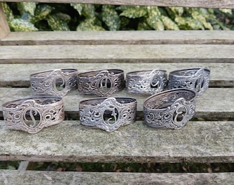 クリストフルの銀メッキメタルナプキンリング2個セット。アンドレ