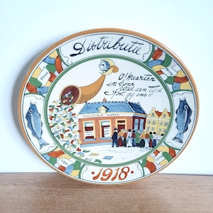Ivora Gouda earthenware wall plate 1st World War food distribution