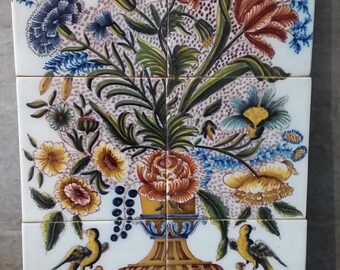 Makkum ウォールプレート D16cm - 花飾り付きフリル小皿 - Royal