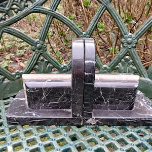 set of Art Deco marble bookends