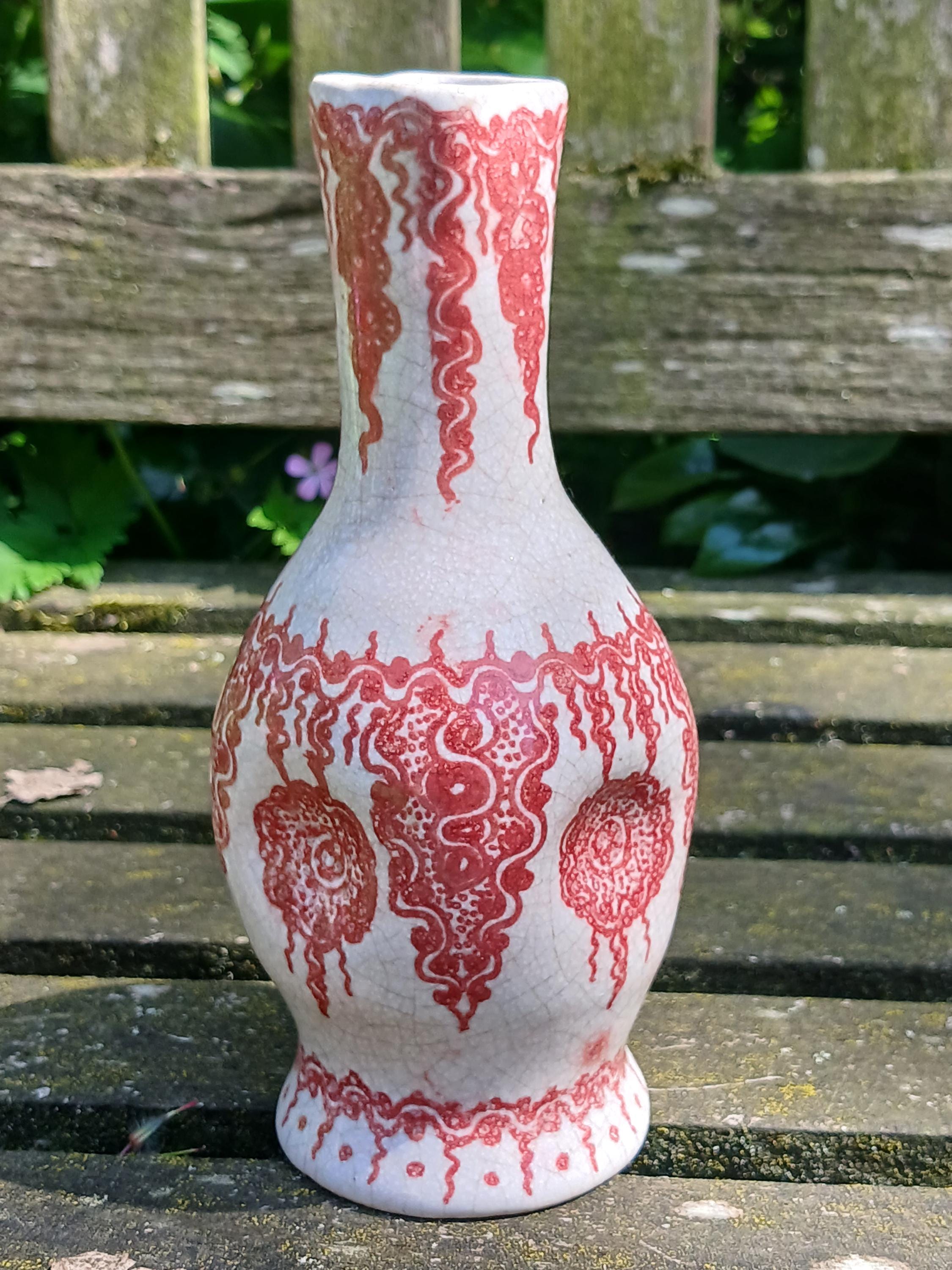 De Porceleyne Fles Royal Delft Red Crackle Vase Cornelis Hartog - Etsy