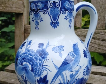 KONINKLIJKE PORCELEYNE FLES 花柄陶磁器 Royal Delft De Porceleyne Fles, 12oz, Creamer Jug Vase