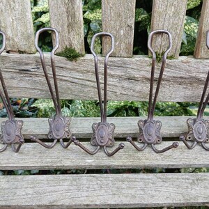 5 Art Nouveau coat rack hooks