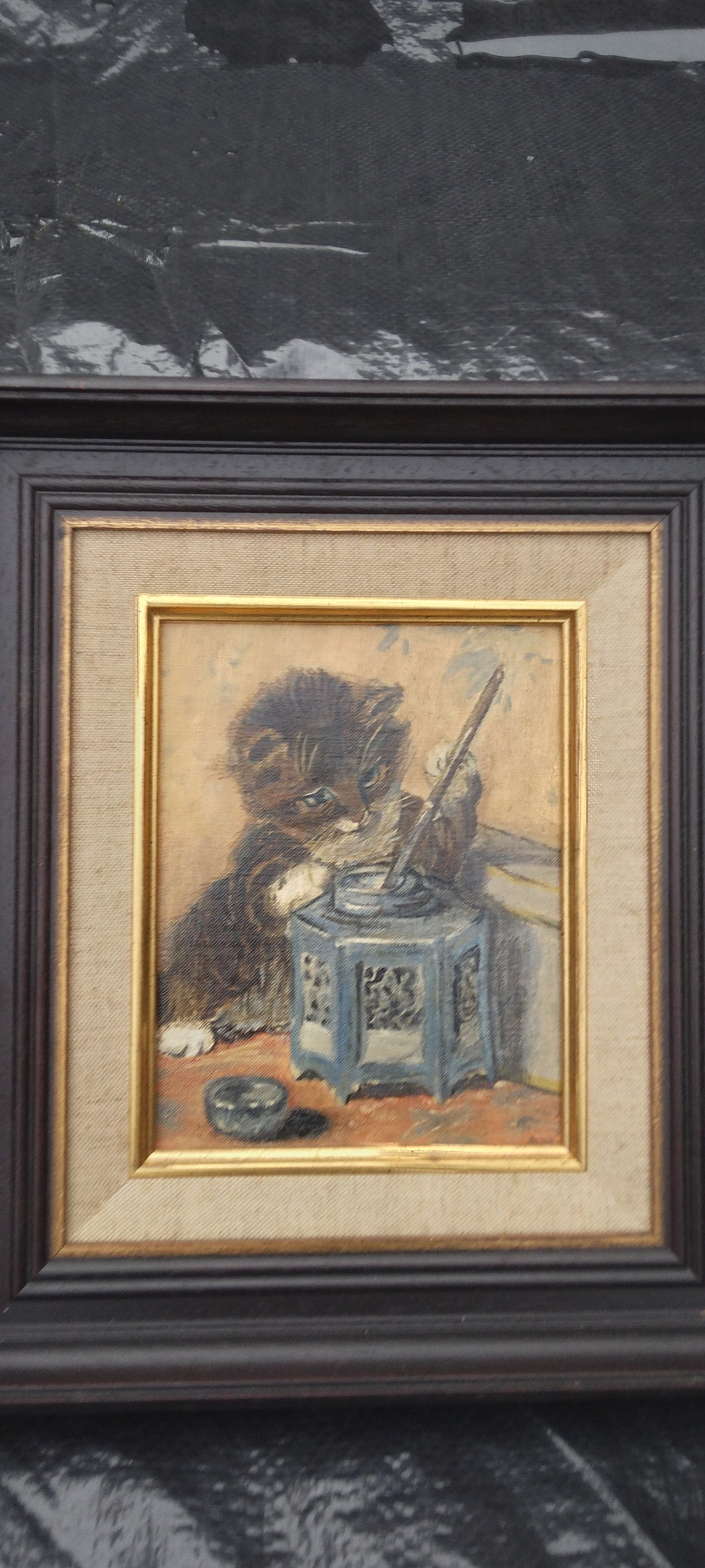 Painting With a Playing Cat Painted After Henriette Ronner Knip - Etsy