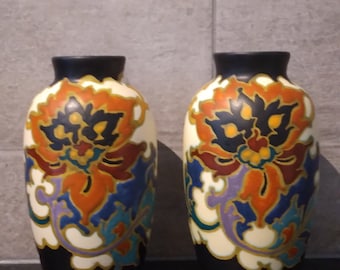 Set Regina Gouda earthenware vases decor Rosario