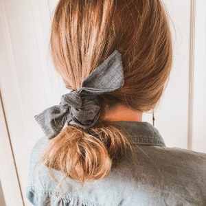 Blue Scarf for Ponytail, Ponytail Scarf for Hair, Boho Hair Scarf for Braid, Hair Scarf for Bun, Casual Hairstyle, Teen Birthday