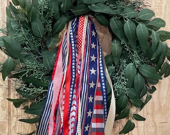 INDEPENDENCE DAY RIBBON Set for wreath, 4th of July decor, Wreath Ribbon bundle, front door wreath, home decor, coffee filter wreath