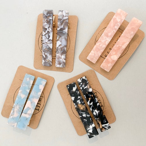 Set of 2 Rectangle Acrylic Hair Clips Hair Clips for Women Etsy