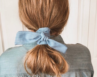 Baby Blue Hair Scarf for Ponytail, Ponytail Hair Bandana, Cotton Hair Scarf, Hair Scarf for Bun & Braid, Teen Birthday
