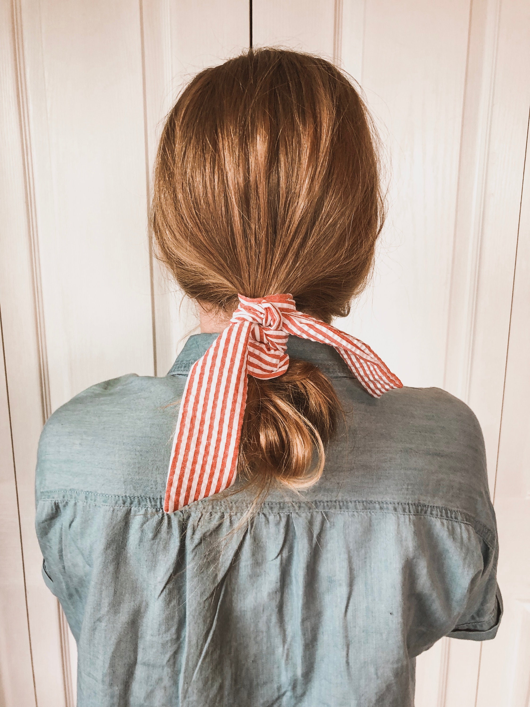 Hair Scarf For Ponytail Hair Scarf Ponytail Red Hair Scarf Etsy