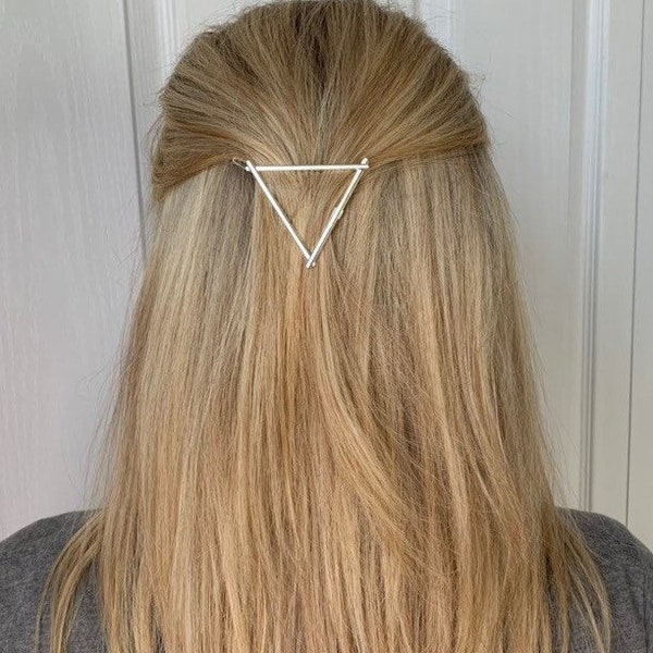 Gold Circle Hair Clip, Triangle Hair Clip, Round Hair Barrette, Trendy Hair Clip, Hair Accessories for Women, Teen Birthday