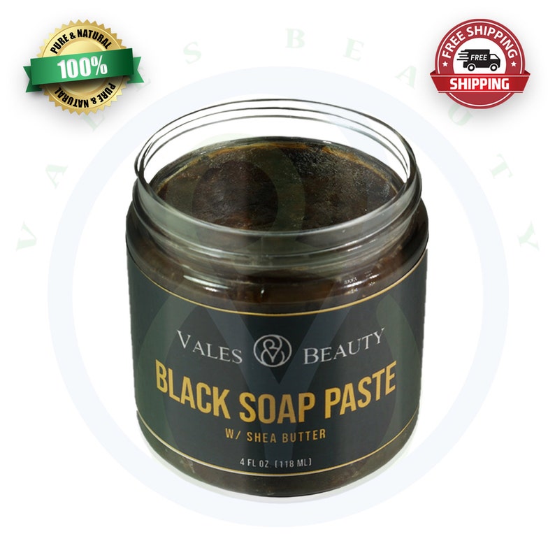 Raw African Black Soap Paste Body & Face Wash 4 Oz for Acne Etsy
