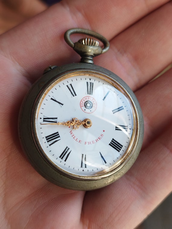 Montre De Poche Ancienne En Argent - Années 1900, Remontage Manuel, Cadran Arabe