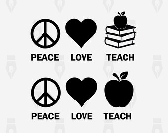 Free Free 347 Peace Love Teach Svg Free SVG PNG EPS DXF File