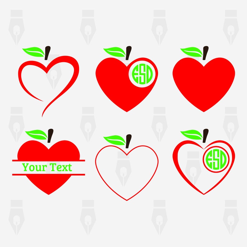 Download Heart Apple Svg Printing Png Cutting Or More Instant Files Included Svg Dxf Heart Apple Monogram Digital Clipart Files For Design Craft Supplies Tools Printing Printmaking Poligon Com