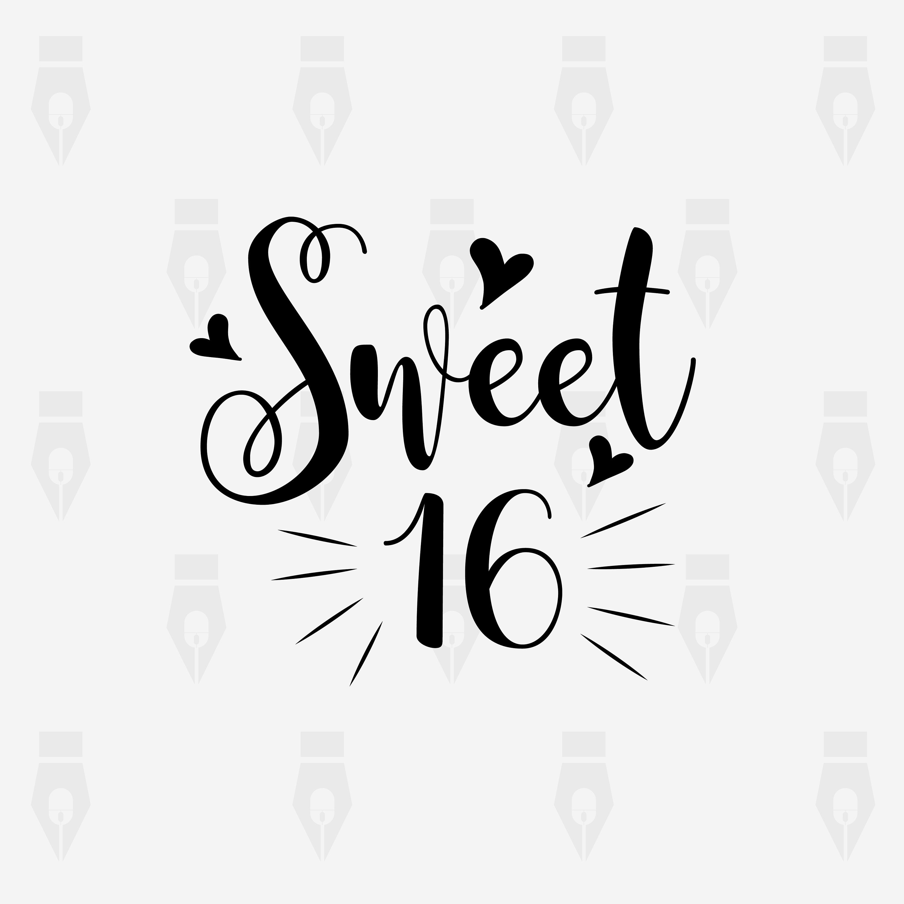 Download Sweet 16 svg Sweet Sixteen svg Sweet 16 digital clipart | Etsy
