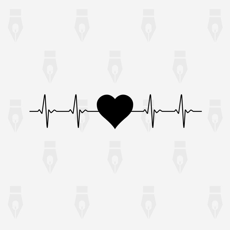 Cutting or more png dxf Heart Heartbeat svg Instant files included svg Heart Heartbeat digital clipart file for Design Printing
