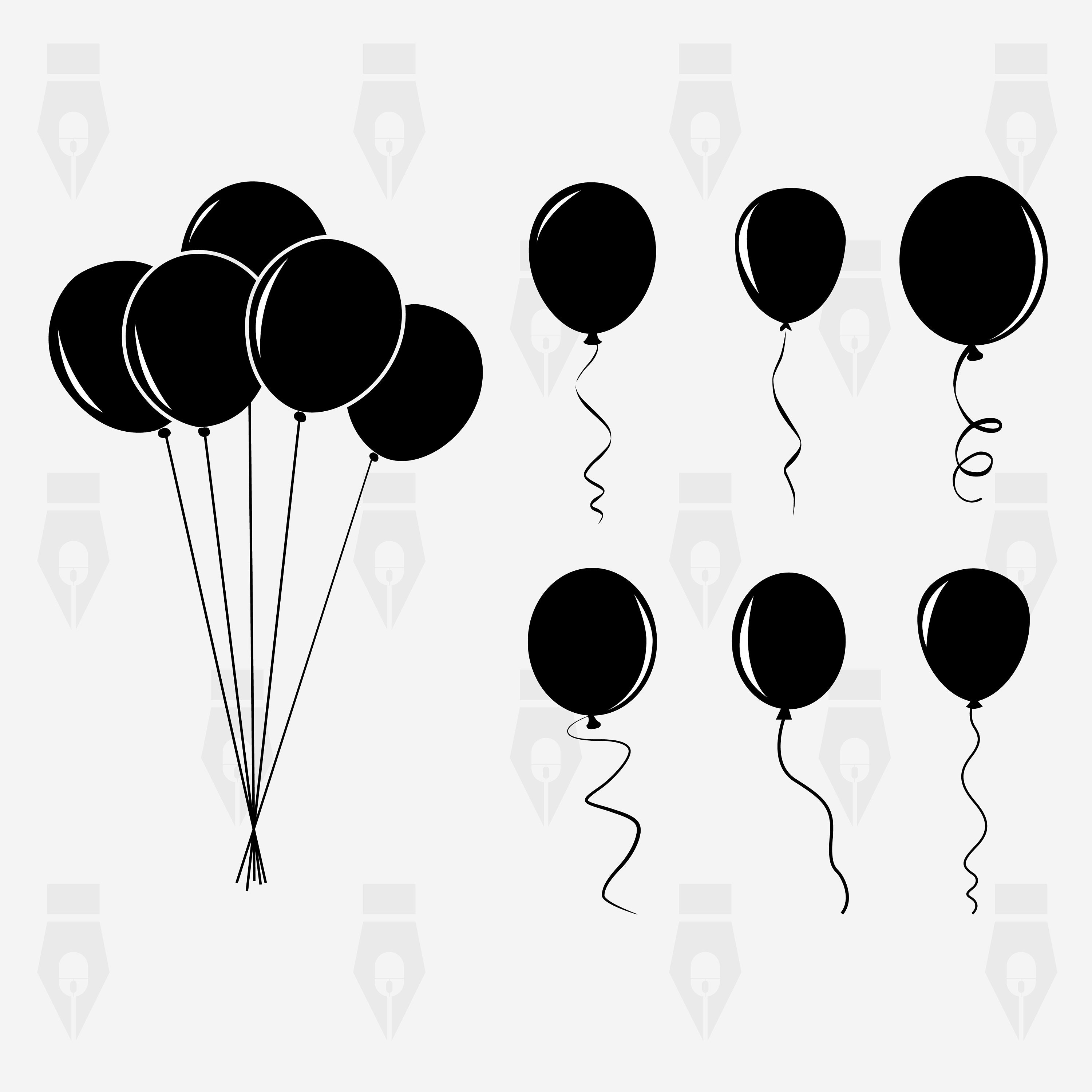 Download Balloon svg Balloon Silhouette digital clipart files for ...