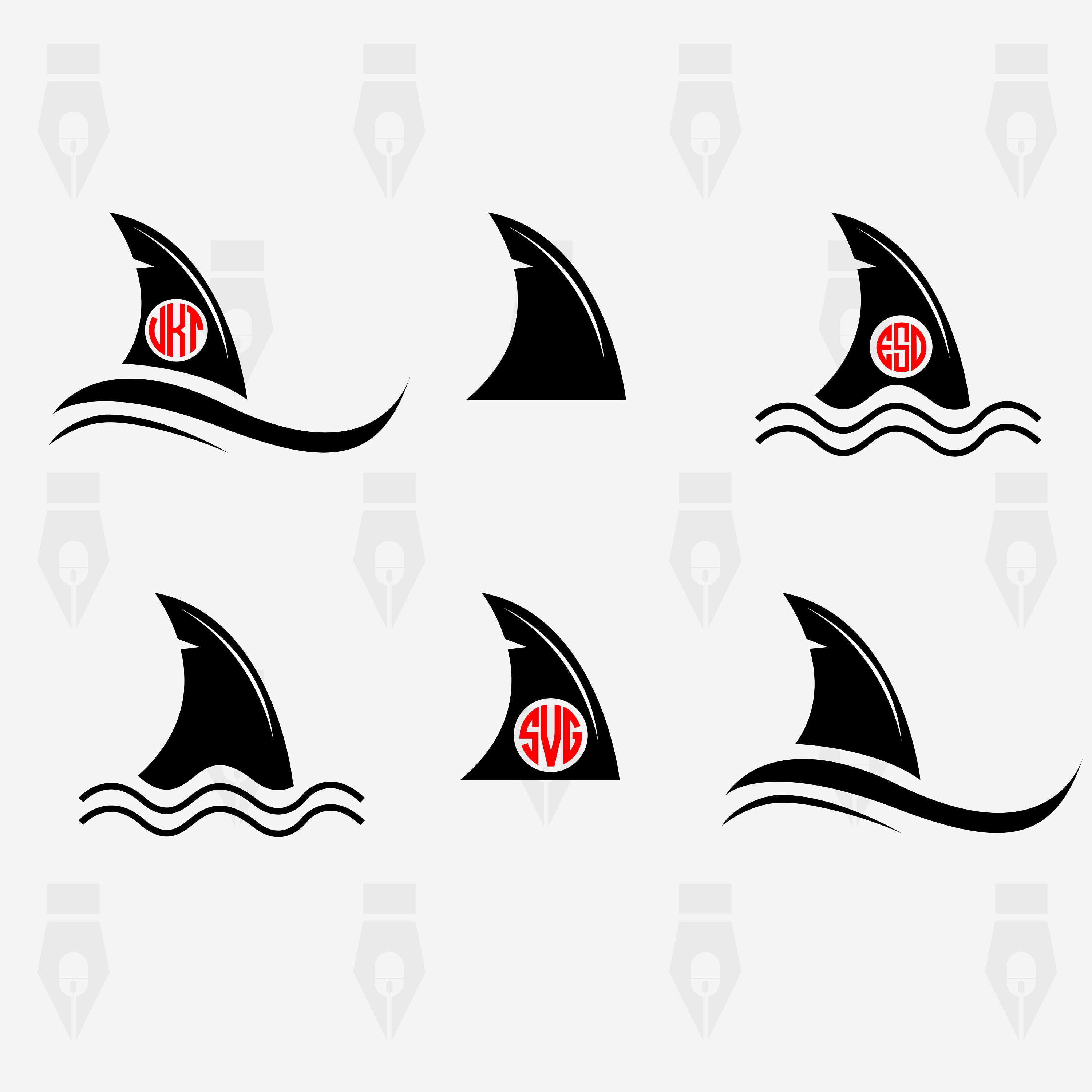 Download Shark Fin svg Shark Fin Monogram digital clipart files for ...
