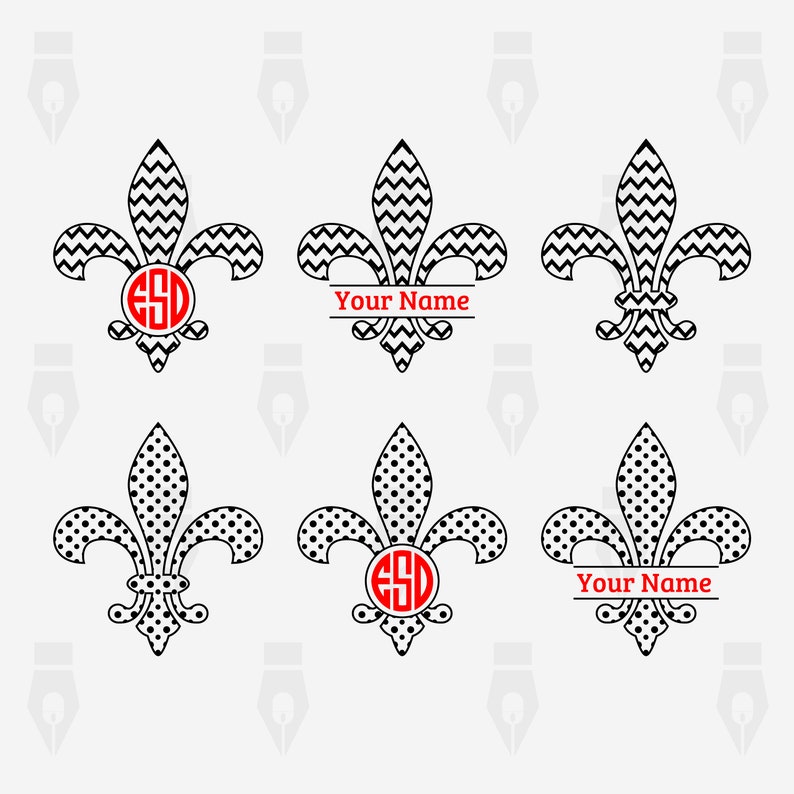 Download Dot Fleur De Lis Monogram Digital Clipart Files For Design Png Chevron Cutting Or More Instant Files Included Svg Printing Dxf Visual Arts Craft Supplies Tools Kromasol Com
