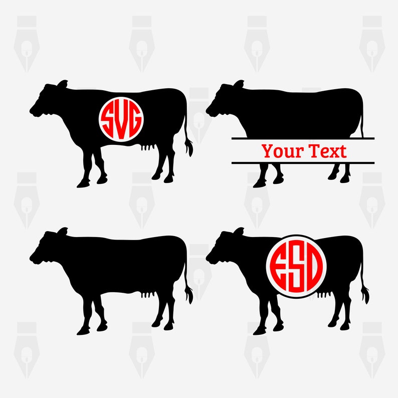 Download Kits How To Dxf Png Instant Files Included Svg Cow Svg Cutting Or More Cow Vector Printing Cow Monogram Digital Clipart Files For Design Craft Supplies Tools