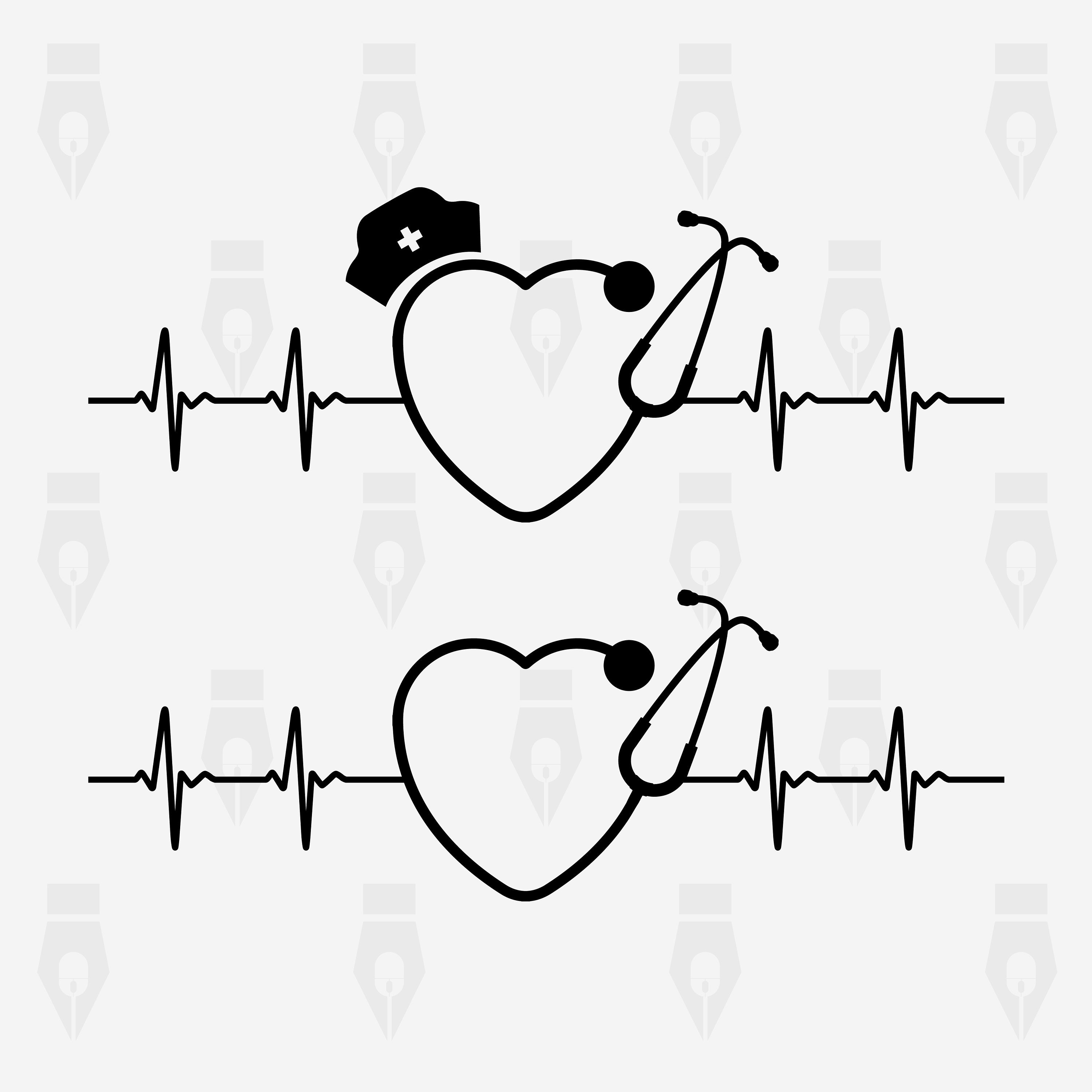 Download Stethoscope svg Stethoscope Heartbeat digital clipart ...