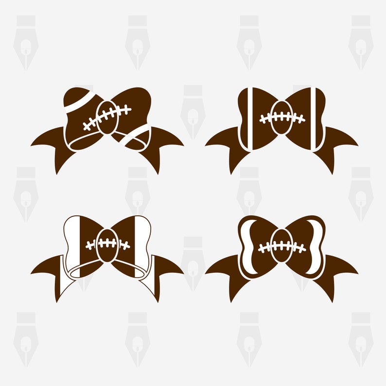Printing png Bow Football digital clipart file for Design Bow Football dxf Instant files included svg Cutting or more