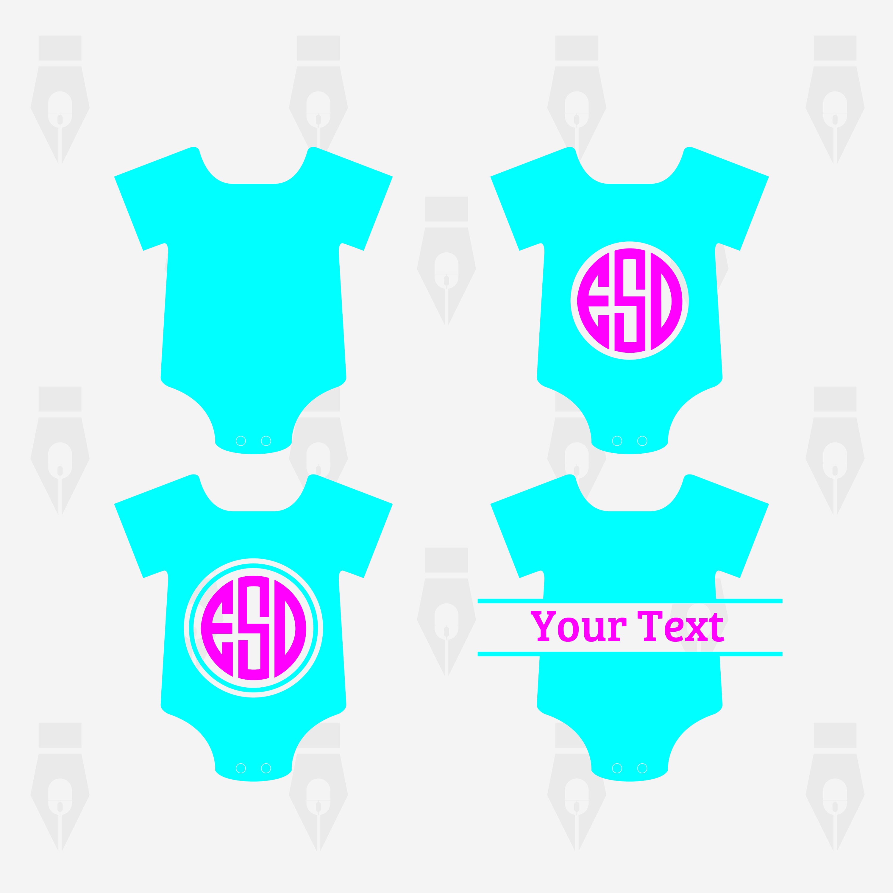 Download Baby Onesie svg Baby Onesie Monogram digital clipart files ...