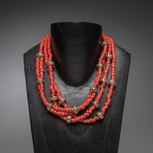 Collier ethnique  perles d’Afrique Pièce Unique Bijoux création