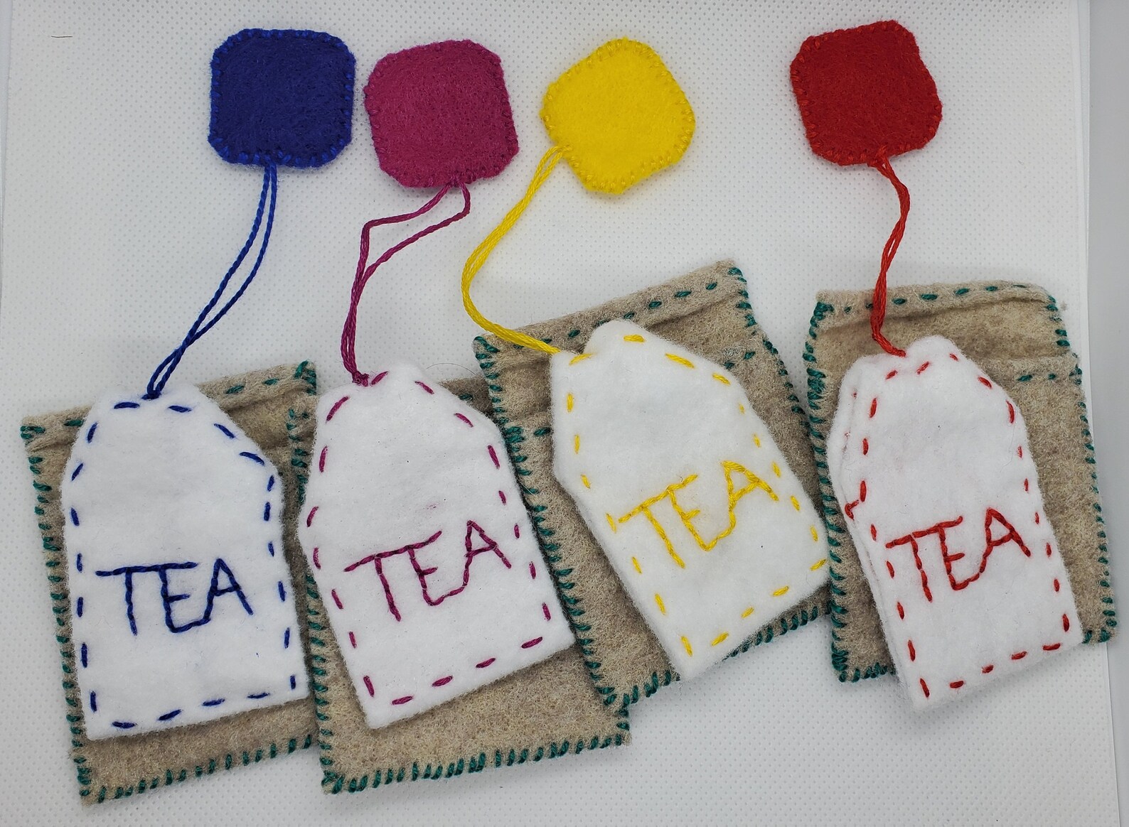 8 Piece Colorful Tea Bag Set Etsy