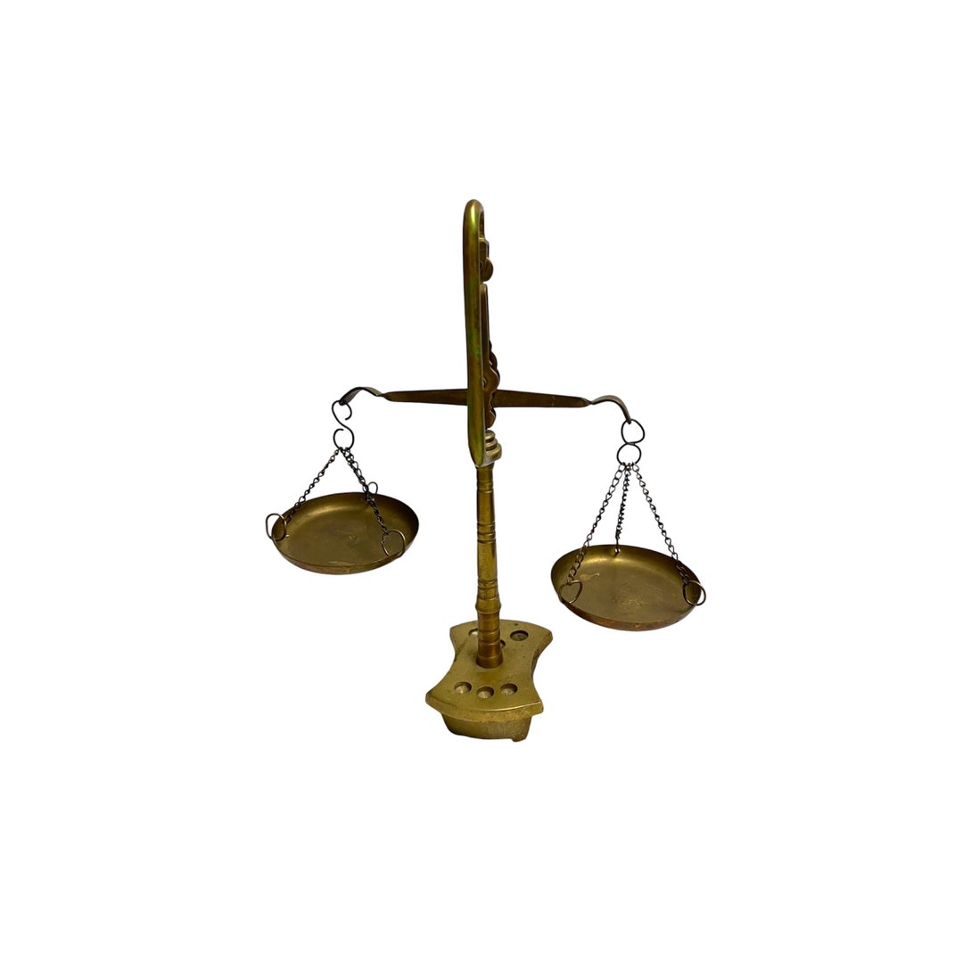 Vintage Brass Small Libra Balance Justice Law Apothecary Jewelry Scales ...
