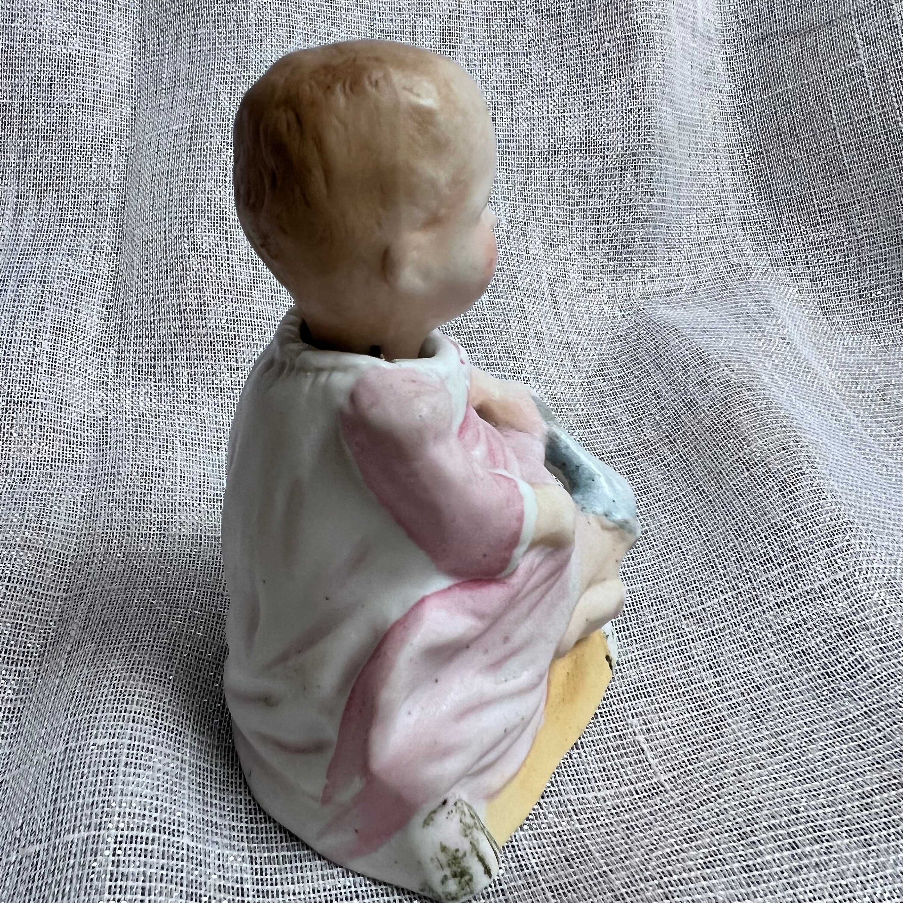 Antique Vintage Nodding Chinese Bobble Head Biscuit Porcelain