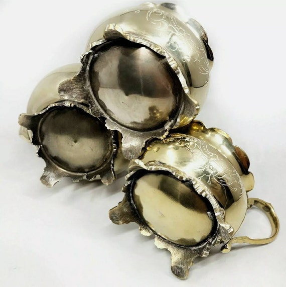 Vintage Victorian Style EPNS versilbertEs Messing 3-teilig Kaffee