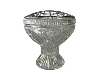 Vintage Stuart Crystal Glass Fuchsia Pattern Rose Bowl