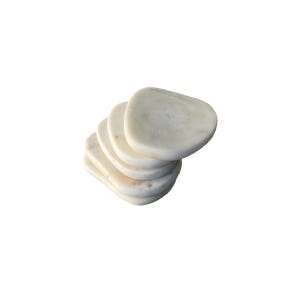 Vintage Marble Grey White Stone Hand Carved Set Of 5 Different Shapes Coasters Office Desk Bar Kitchen Decor Gift Idea