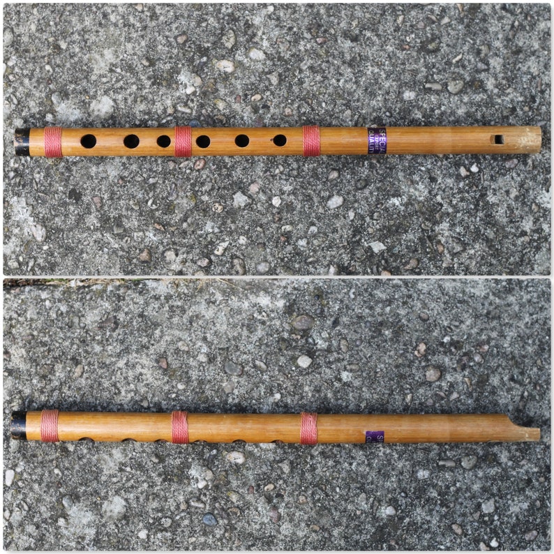 Rectangular Flute Vintage Bamboo Musical Flute Wood Wind Percussion Hand Held Hand Made ...