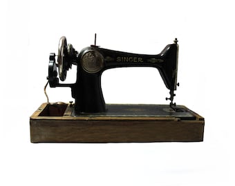 Antique 66k 1925 Singer Hand Crank Sewing Machine Y2679082 Not Working Home Restaurant Farmhouse Decor Idea
