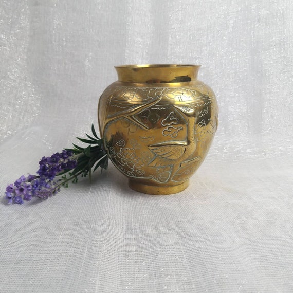Antique Chinese 卍宝堂加造 清末民国 Engraved Bronze Brass Small