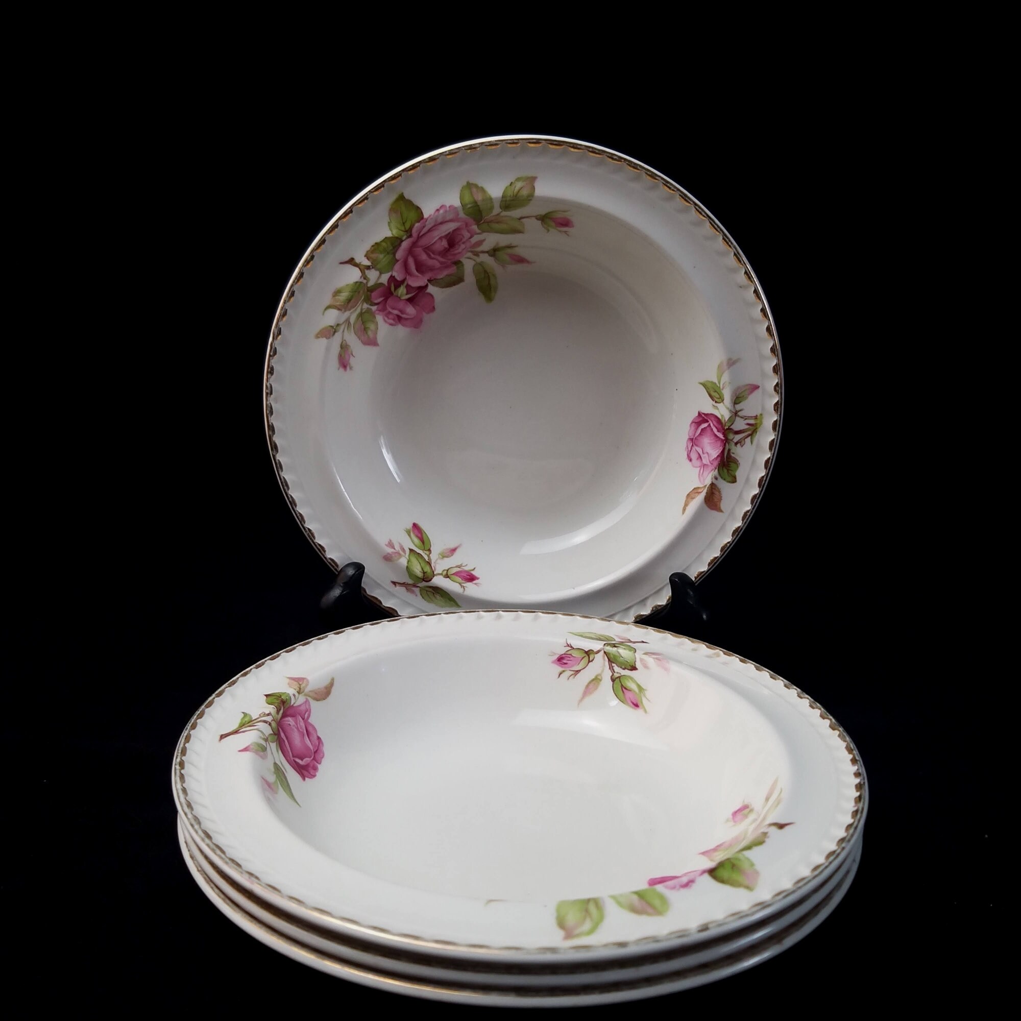 4 Antique Ridgway Portland Pottery Cobridge 1792 Lawley Bone China