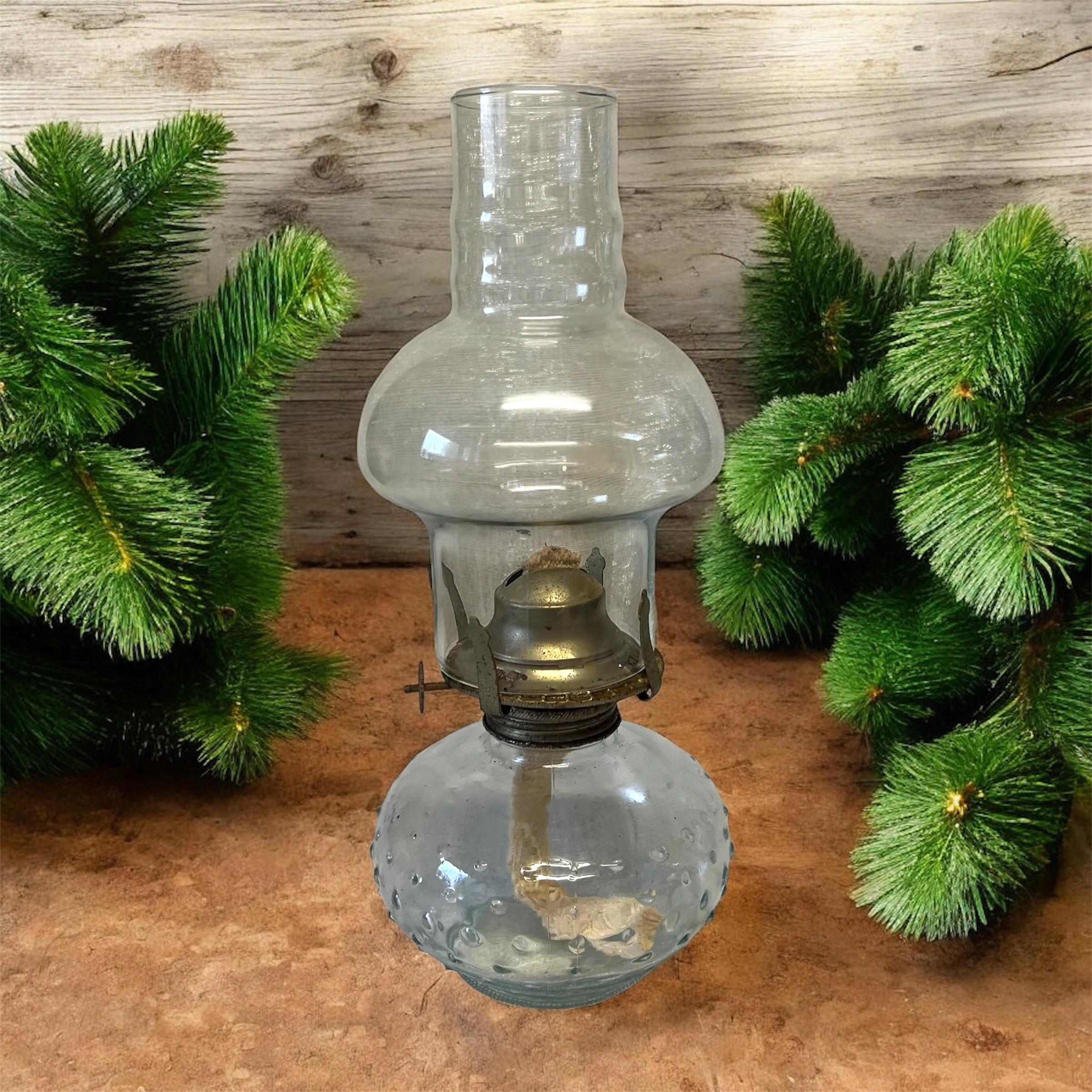 Vintage Art Nouveau Lamplight Farms Austria Clear Glass Oil