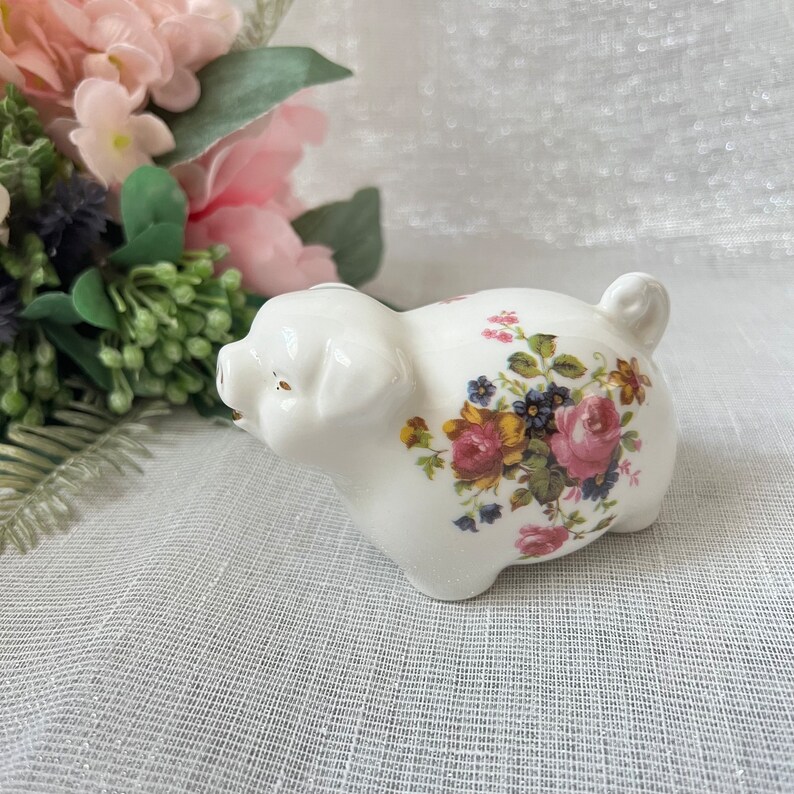 Vintage Sadler Olde Chintz Floral Pattern Teapot Side Plate Bell White